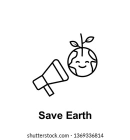 Save Earth, microphone icon. Element of pollution problems icon. Thin line icon for website design and development, app development. Premium icon