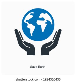 Save earth or save mother planet icon concept