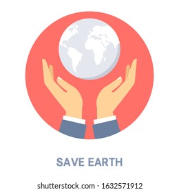 Save Earth and other icon concept