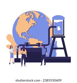 save the earth, save our planet, save the energy flat style illustration