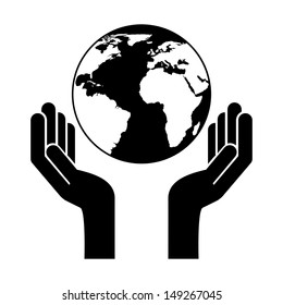 save the earth over white background vector illustration 