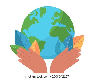 Save the Earth planet. Colorful vector illustration