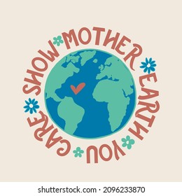 SAVE EARTH SAVE THE PLANET GRAPHIC PRINT VECTOR ILLUSTRATION