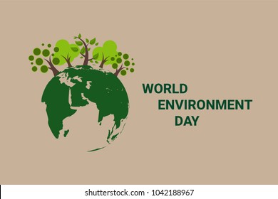 Save Earth Planet World Concept. World environment day. Vector illustration