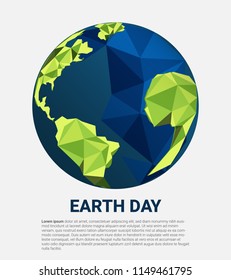Save Earth Planet and the world. World environment day concept. geometric green earth. vector illustration