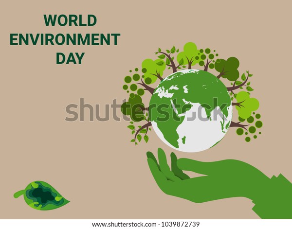 地球惑星を救う 世界環境デーのコンセプト 手は地球儀の緑の木を守る ベクターイラスト のベクター画像素材 ロイヤリティフリー