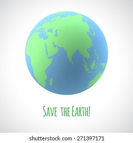Save Earth Poster Ecology Concept Realistic Stock Vector Royalty Free