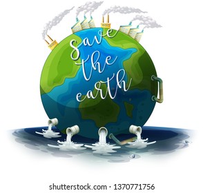 Save the earth poster illustration