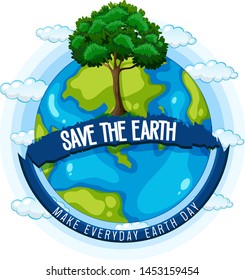 Save Earth Poster Illustration Stock Vector (Royalty Free) 1453159454 ...