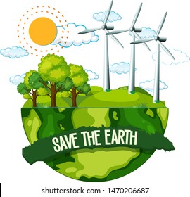 Save the earth poster illustration