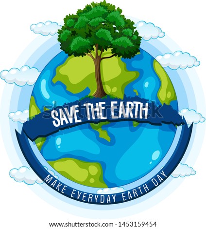 Save the earth poster illustration