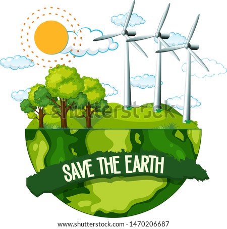 Save the earth poster illustration
