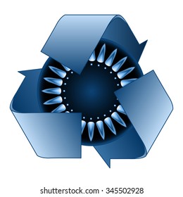 Save earth power, recycle reduce and save gas, blue nature gas flame