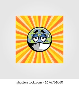 save the earth retro illustration vector design