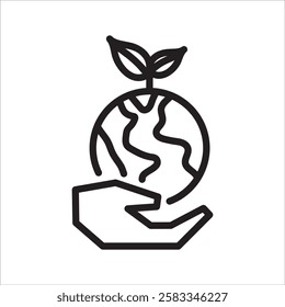 Save Earth Simple Line Icon