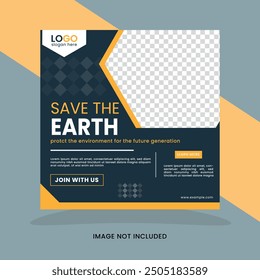 Save the earth social media post design