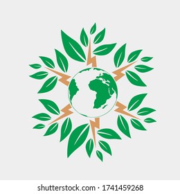Save the Earth. Take care of nature by planting trees. Go green. Logo for you
