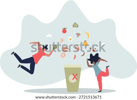 Save earth and throw away less food to avoid garbage.Zero waste for sustainable and environmental consumerism problem solution.life and employment of people.