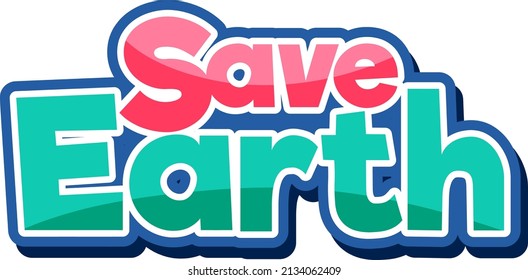 Ilustración de diseño del logotipo de la tipografía de la Tierra