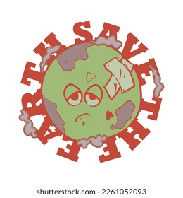 Save the earth vector art design