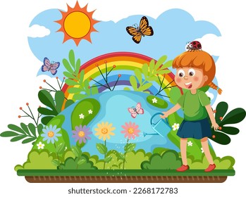 Save the earth vector concept illustration