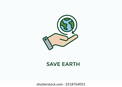 Save Earth Vector Icon Or Logo Illustration