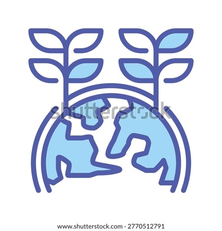 Save Earth Vector Line Icon for ecology and environment