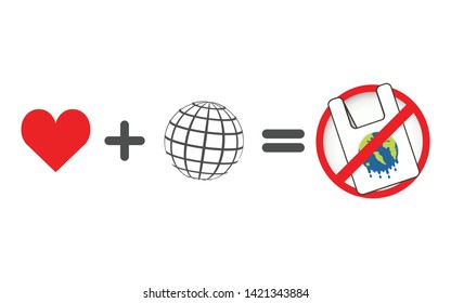 Save Earth , Save World concept ,No Plastic Sign