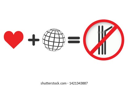 Save Earth , Save World concept ,No Plastic Sign