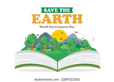 Save the earth. World environment day vector illustration