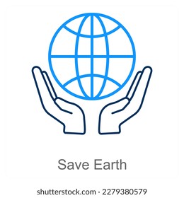 Guardar el concepto de icono de la Tierra y el mundo
