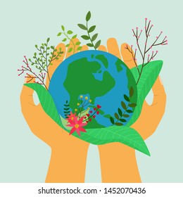 Save the earth,Hands holding planet earth