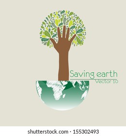 Save the earth.Vector illustration