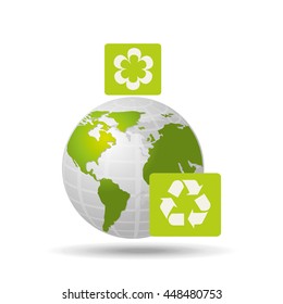 save ecology green concept, vector illustration design eps10