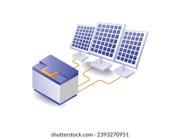 Guardar energía eléctrica de la ilustración de concepto de la naturaleza