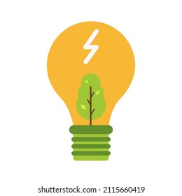 Save electricity energy free vector illustration. This flat style vector can be used for earth day, go green, save energy, or environmental design campaign.