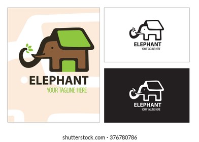 Save elephant house tree animal