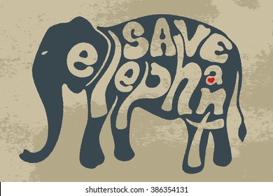 Save elephant lettering in shape of elephant.