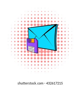 Save e-mail icon, pop-art style