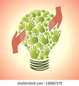 save the energy bulb vector