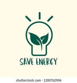 Save energy campaign light bulb symbol