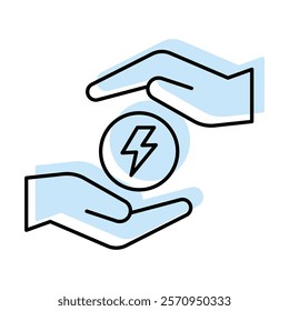 Save energy color shadow line icon outline icon, pixel perfect 