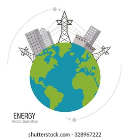 Save energy concept with eco icons design, vector illustration 10 eps graphic.