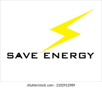 save energy design with a lightning image on a white background