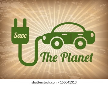 save energy design over grunge background vector illustration