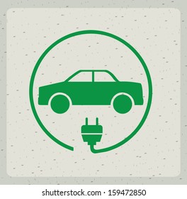 save energy design over pattern  background vector illustration