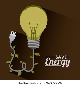 Save energy design, vector illustration