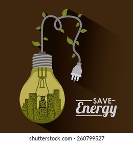 Save energy design, vector illustration