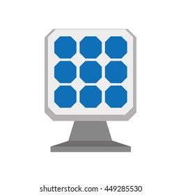 Save energy and eco concept represented by solar panel icon. isolated and flat illustration 