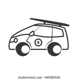 Save energy and eco concept represented by eco car icon. isolated and flat illustration 